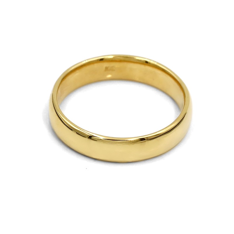 Gold Jewelry】 K18 YG イエローゴールド 甲丸 リング 4mm幅