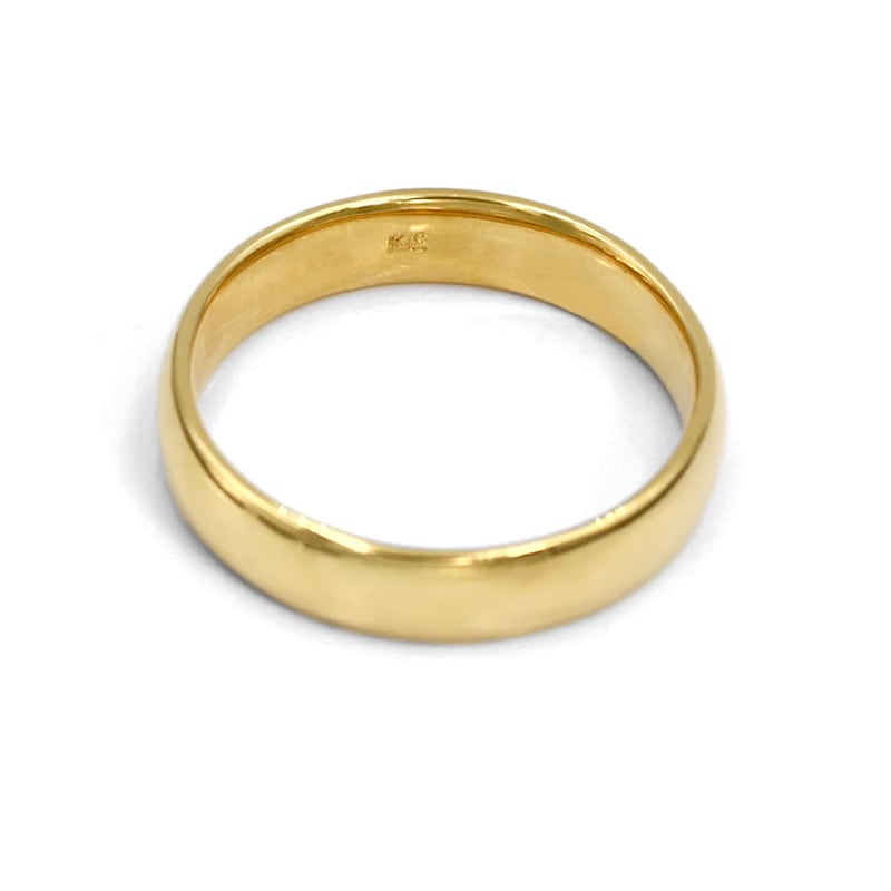 Gold Jewelry】 K18 YG イエローゴールド 甲丸 リング 4mm幅