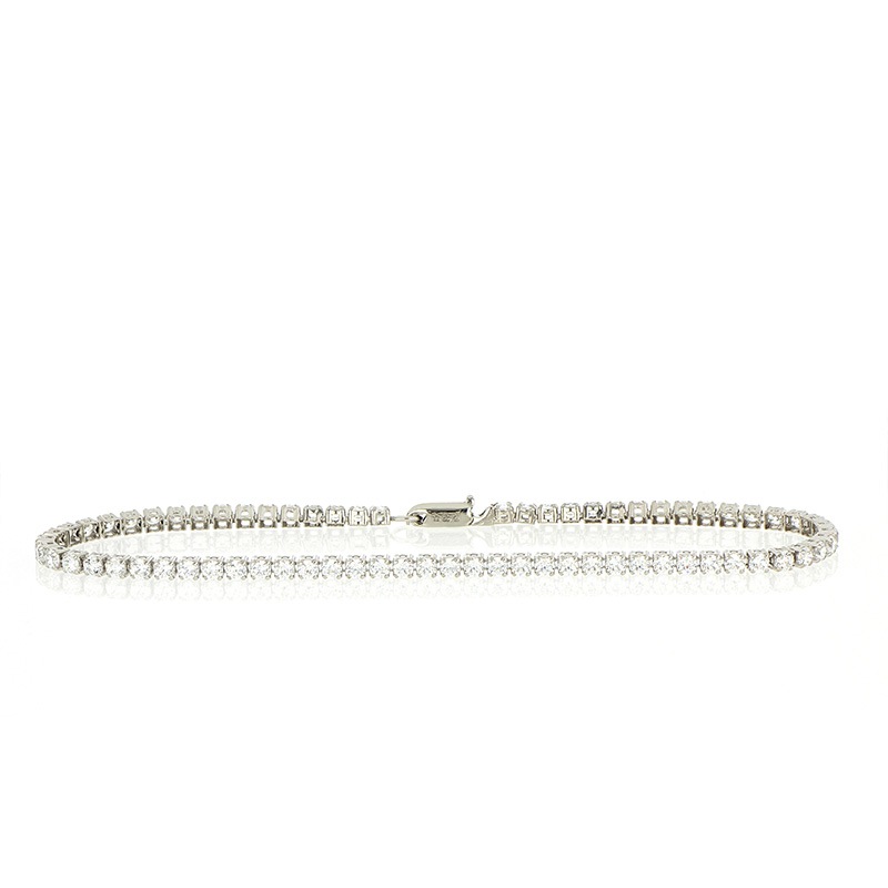 【h&d Jewelry】 Tennis Bracelet ブレスレット SWEET SV925 シルバー CZ 17.5cm 5175600692