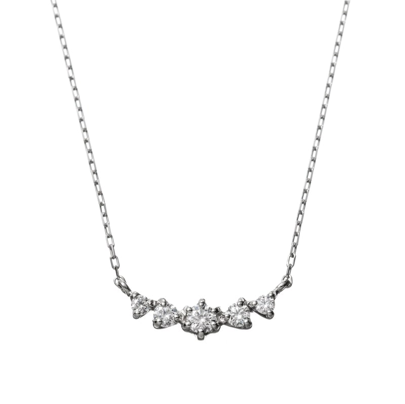 【HEART & CUPID DIAMOND】 PT プラチナ 0.09ct ダイヤモンド ネックレス 45cm 1176300062