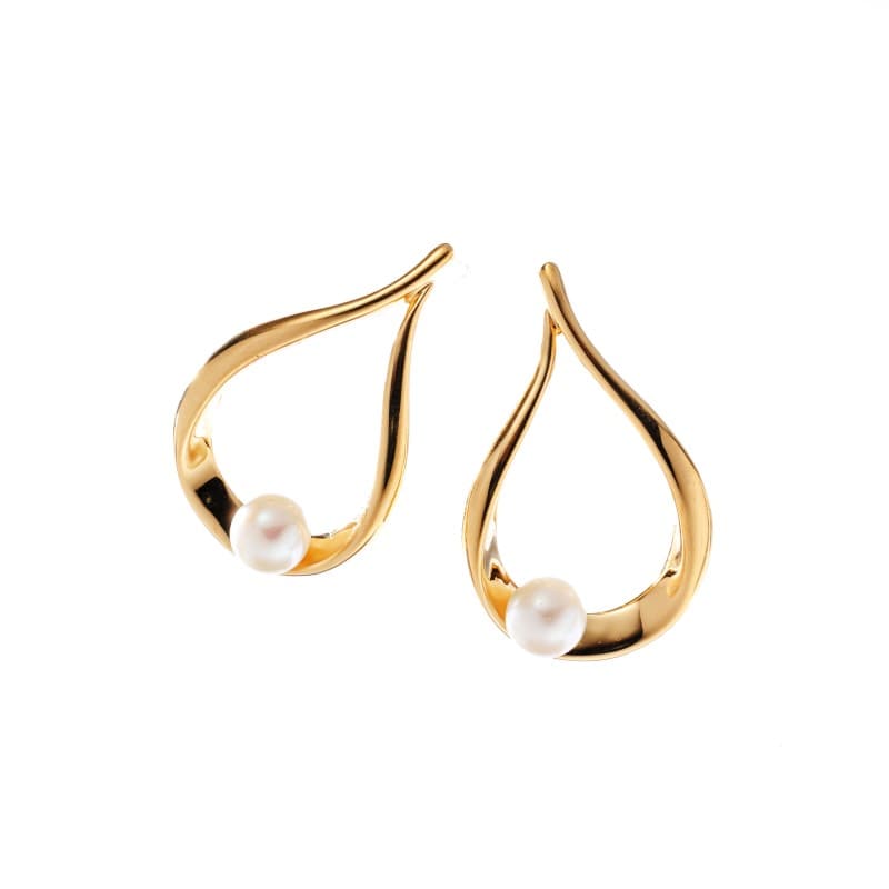 【h&d Jewelry】 ピアス COOL SV925 イエローゴールド 淡水パール 5175600043