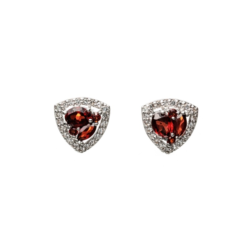 【Classic Accessory】 天然石 ピアス ガーネット Brass シルバー 1185800098