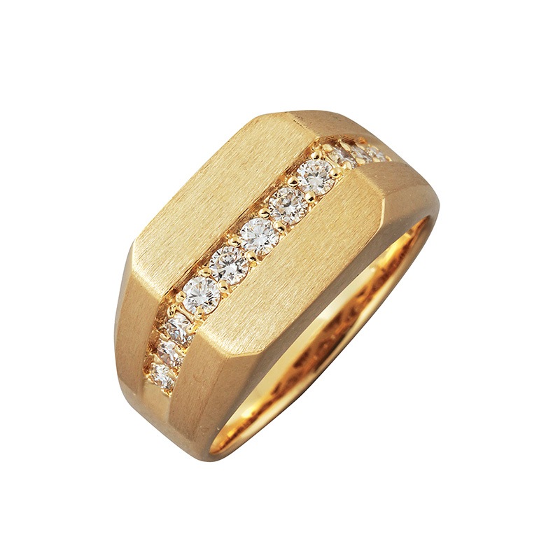 【Gold Jewelry】 プレシャスメタル K18 YG イエローゴールド 0.42ct ダイヤモンド リング #18 1169800211