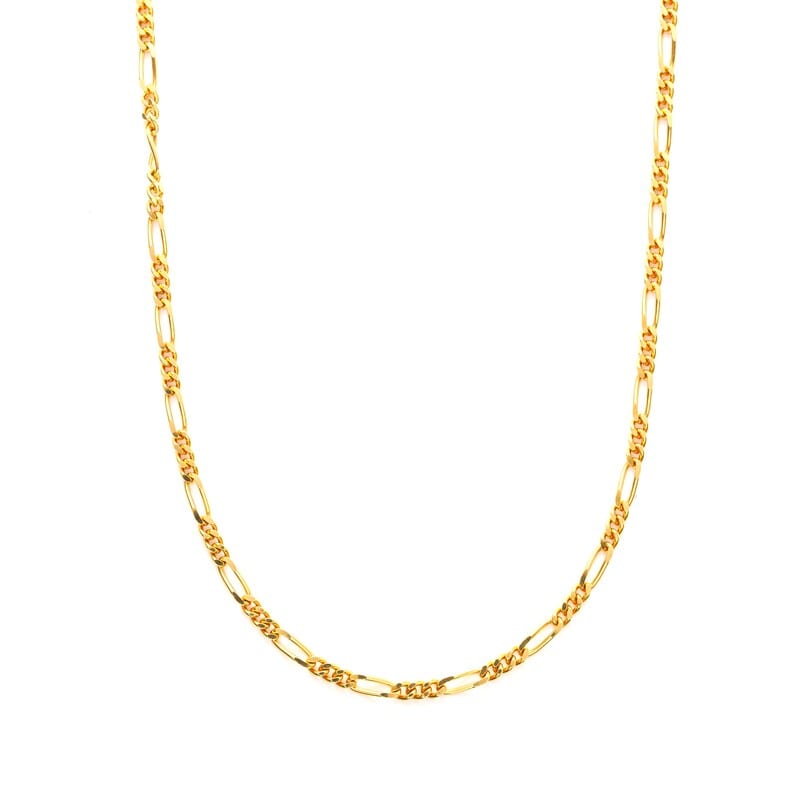 【h&d Jewelry】 ネックレス COOL SV925 イエローゴールド フィガロチェーン 45cm+5cmアジャスター付 5175600632