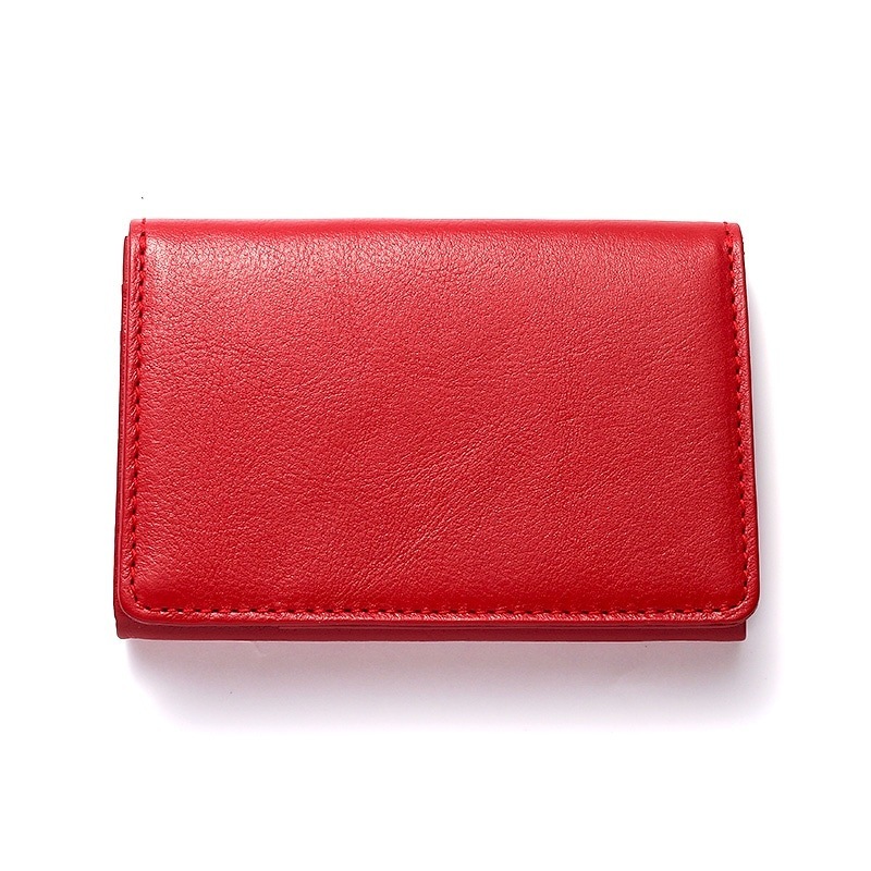 【H&D Leather】 名刺入れ カードケース HDB-9 レッド 5564200223