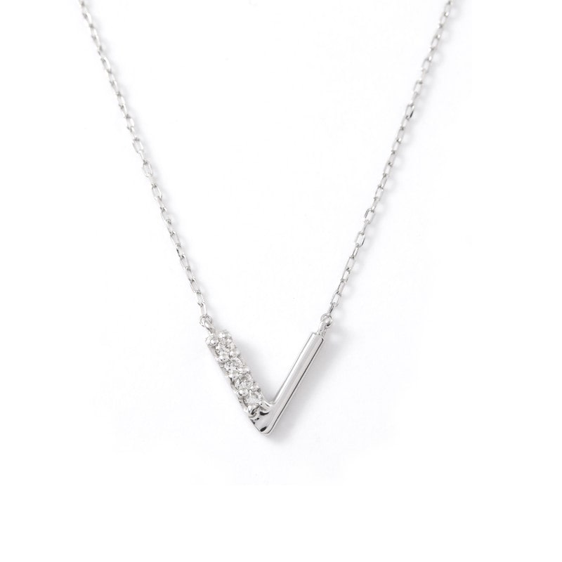 【Lab Grown Diamond】 K10 WG ホワイトゴールド 0.02ct ラボグロウンダイヤモンド LGD ネックレス 1168800015