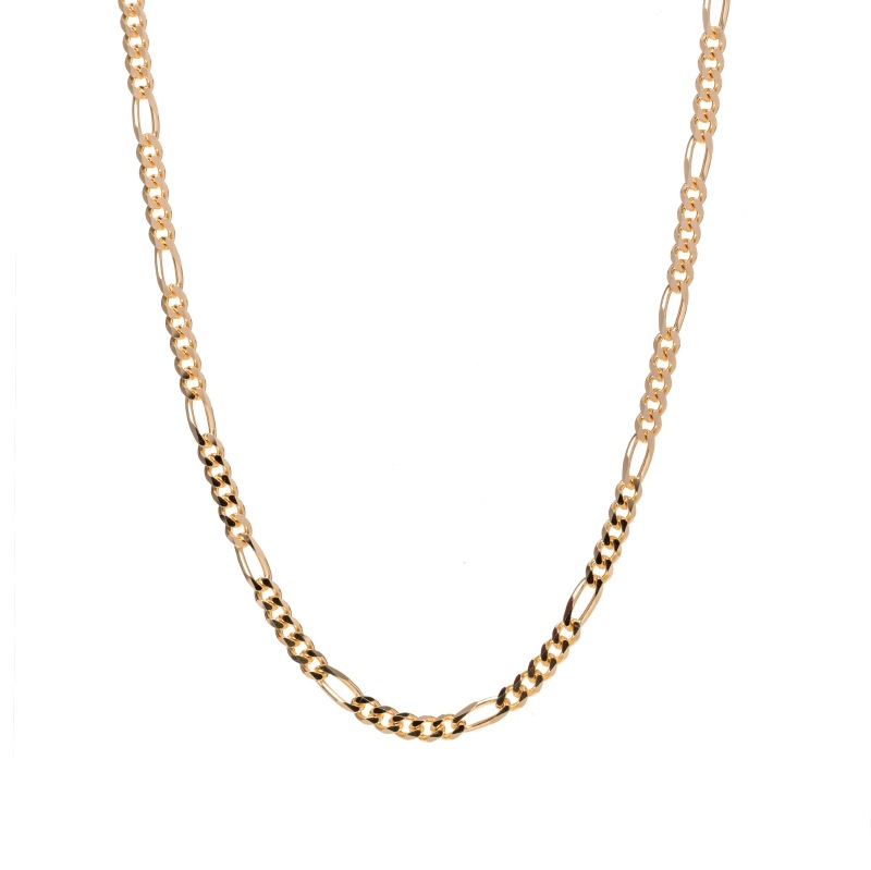 【Gold Jewelry】 デザインチェーン ネックレス フィガロチェーン K18 YG イエローゴールド φ0.6 40cm 1131100332