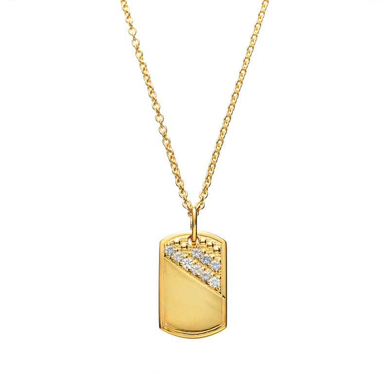【HD Jewelry】 ネックレス MENs SV925 イエローゴールド CZ 50cm 5175600243