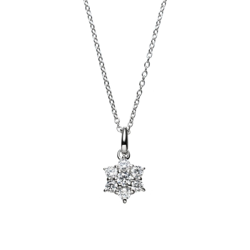 【h&d Jewelry】 Stella Bloom ネックレス SWEET SV925 シルバー CZ 46cm 5175600556