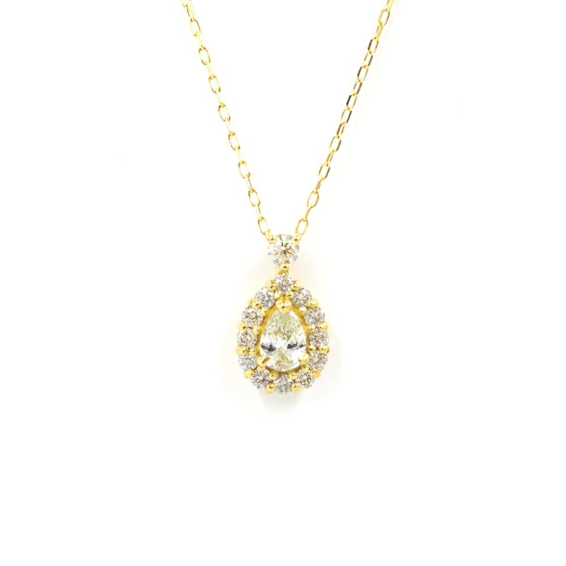 toujours】 K18 YG イエローゴールド 0.2ct Pear Shape Cut ペア