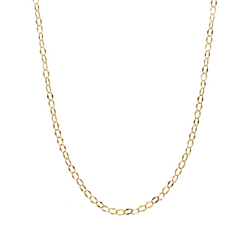 【Gold Jewelry】 デザインチェーン ネックレス シープレスチェーン K18 YG イエローゴールド φ0.4 45cm 1180900007