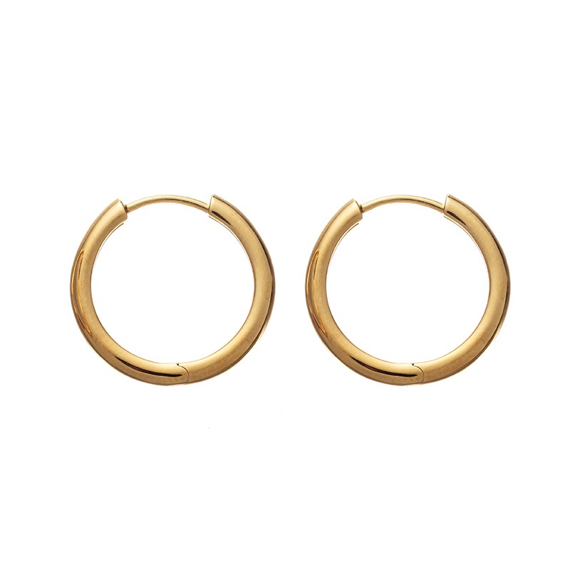 【h&d Jewelry】 フープ ピアス COOL SV925 イエローゴールド 20mm 5175600646