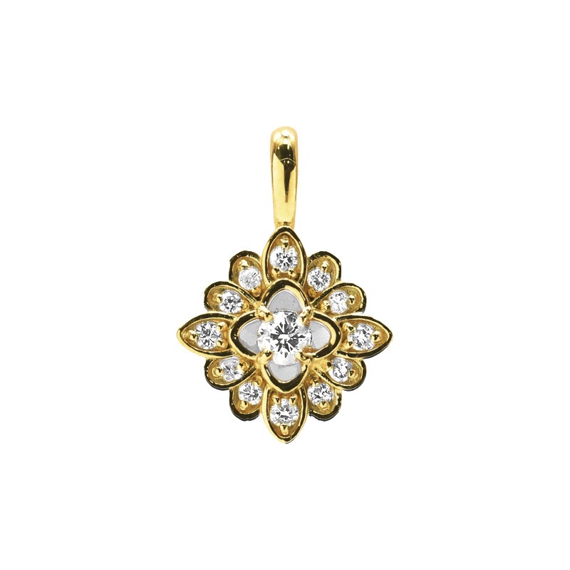 K18 YG イエローゴールド 0.12ct ダイヤモンド ペンダントトップ 1182600058