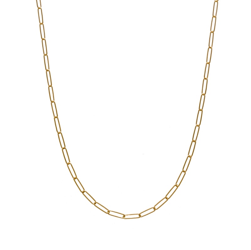 【Gold Jewelry】 デザインチェーン ネックレス トラックチェーン K18 YG イエローゴールド φ0.5 45cm 1180900009