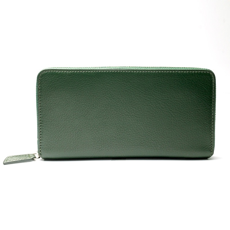 【H&D Leather】 ラウンドジップ 長財布 HDB-11 グリーン 5564200674