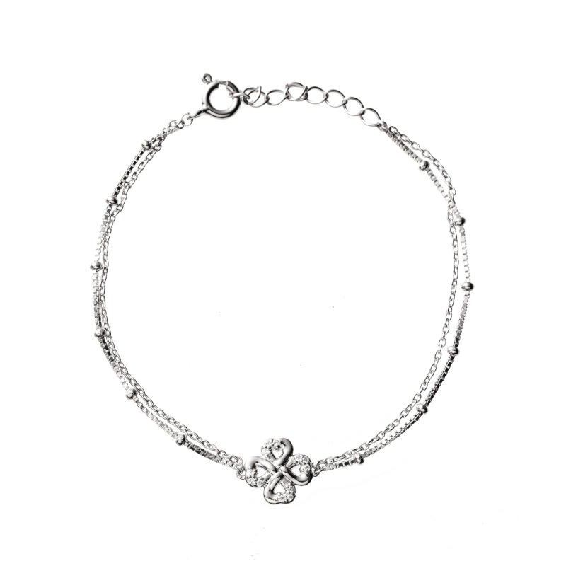h&d Jewelry】 CLOVER ブレスレット SWEET SV925 シルバー CZ 16+3cm