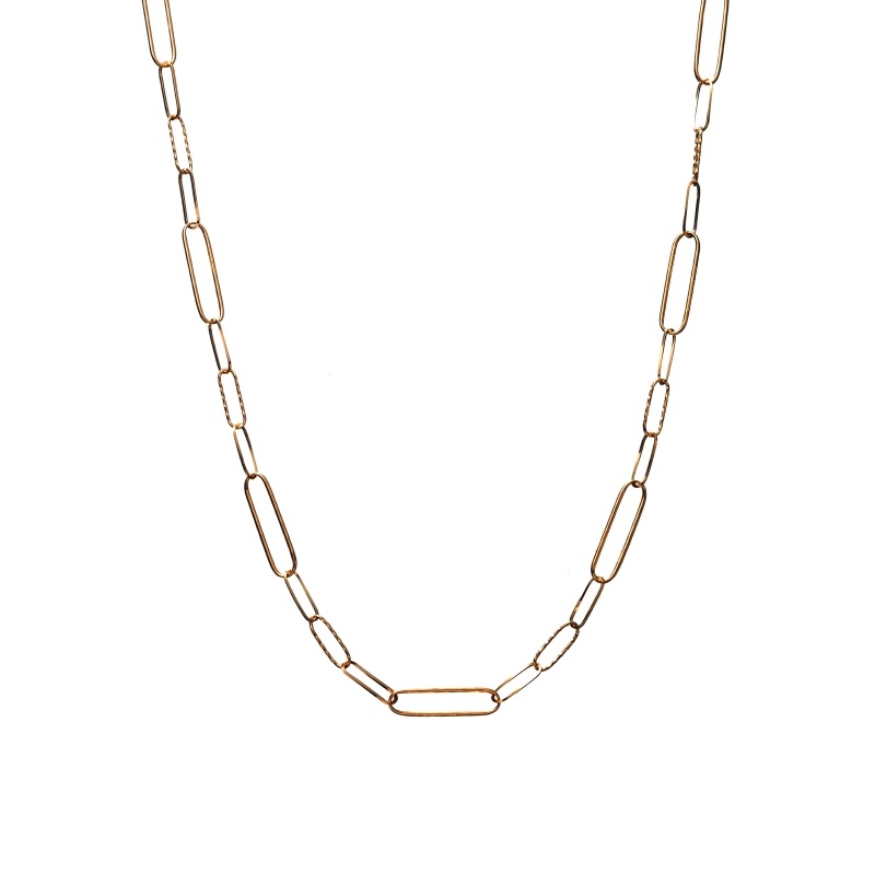 【Gold Jewelry】 プレシャスメタル K18 YG イエローゴールド ネックレス クリップチェーン 45cm 1169800104