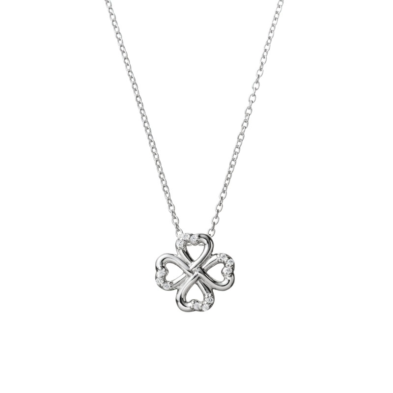 【h&d Jewelry】 CLOVER ネックレス SWEET SV925 シルバー CZ 46cm 5175600564