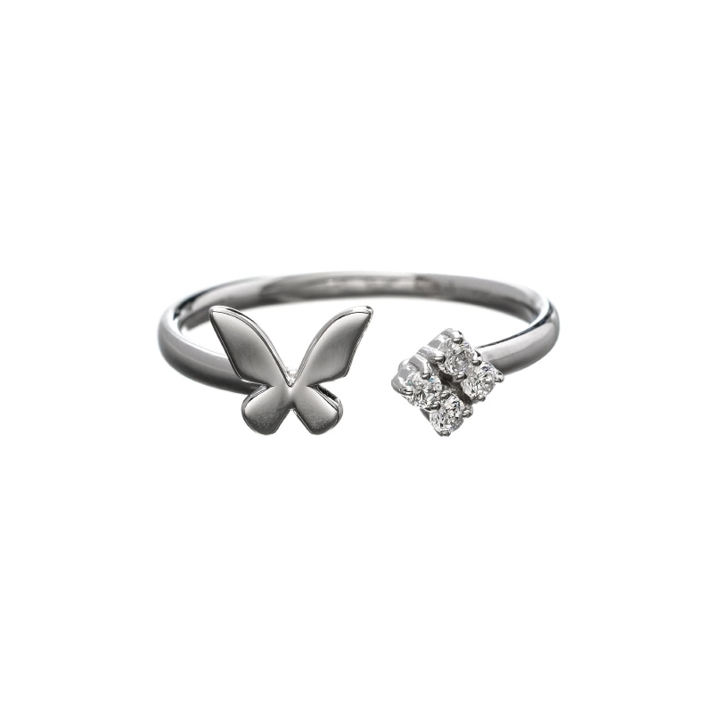 【h&d Jewelry】 Butterfly リング SWEET SV925 シルバー CZ 5175600566