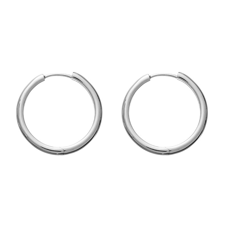 【h&d Jewelry】 フープ ピアス COOL SV925 シルバー 25mm 5175600394