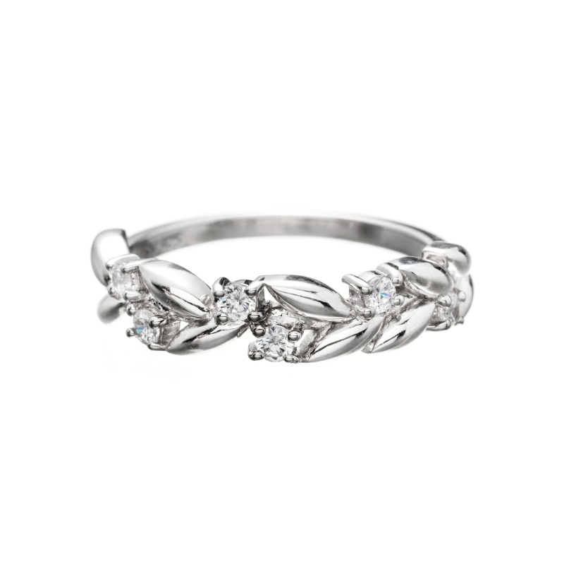 【h&d Jewelry】 Luminous Bloom リーフ リング SWEET SV925 シルバー CZ 5175600703