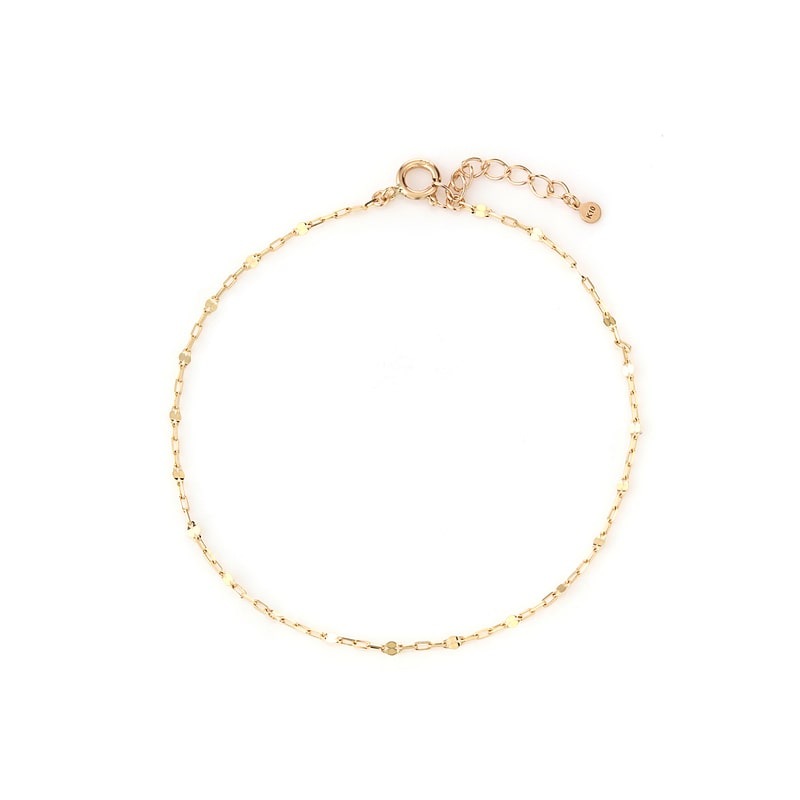 【LIEN】 K10 YG イエローゴールド ブレスレット ラディアント チェーン 16+2cm 1176200059