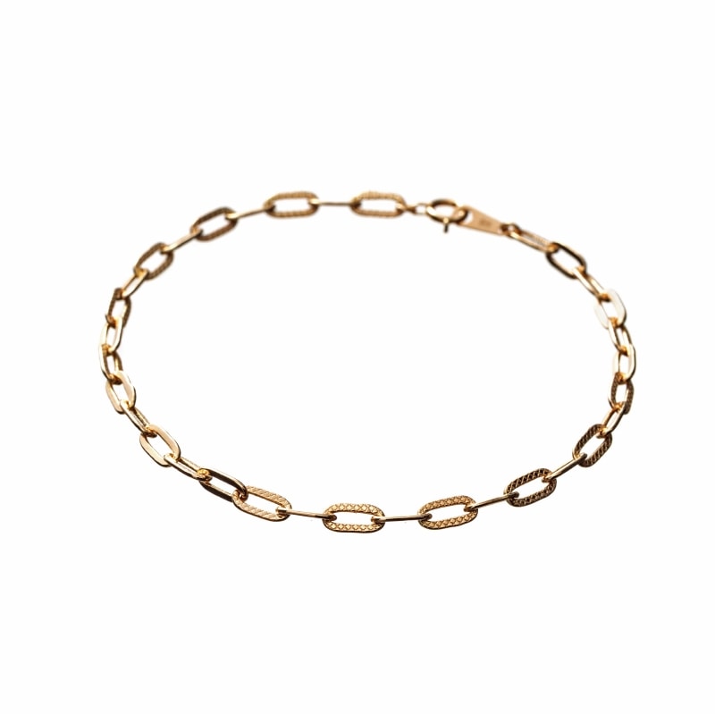 【Gold Jewelry】 CORDA コルダ デザインチェーン ブレスレット レオンチェーン 中空 K18 YG イエローゴールド 1173600024