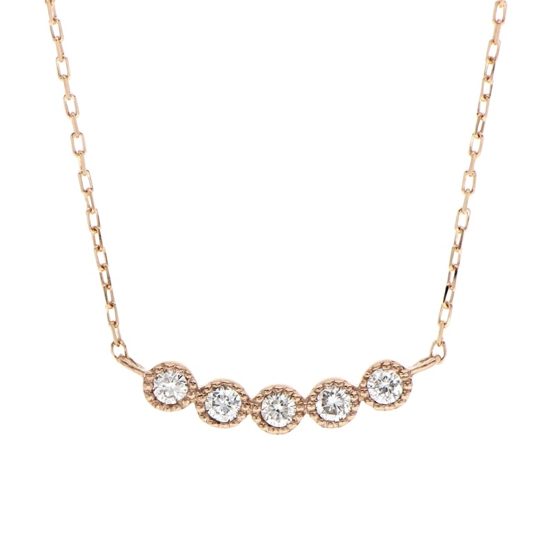 【Meteore】 K10 PG ピンクゴールド 0.06ct ラボグロウンダイヤモンド LGD ネックレス 1168800047