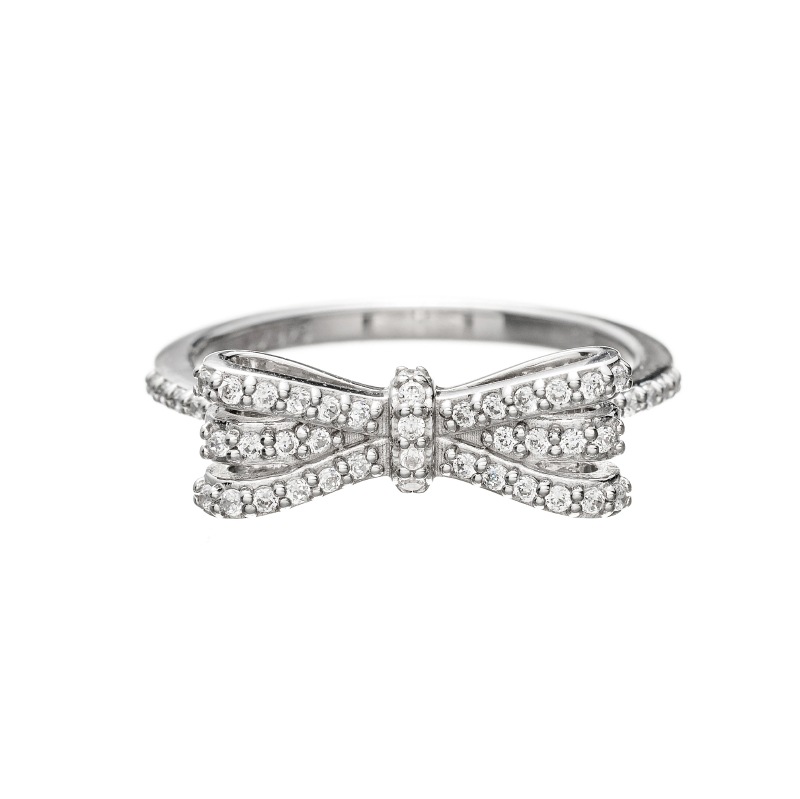 【h&d Jewelry】 Luminous RIBBON リボン リング SWEET SV925 シルバー CZ 5175600713