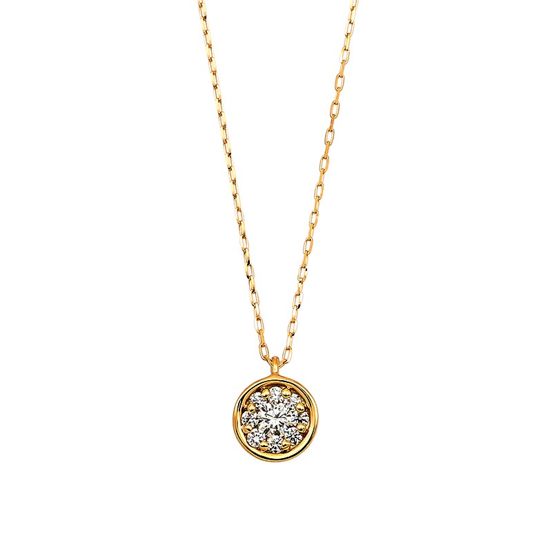 【HEART & CUPID DIAMOND】 K18 YG イエローゴールド 0.12ct ダイヤモンド ネックレス 1180600017