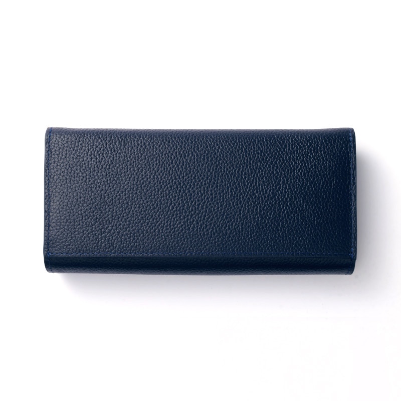 【NOROM Leather】 スナップボタン 長財布 HDL-8L ネイビー 5564200804