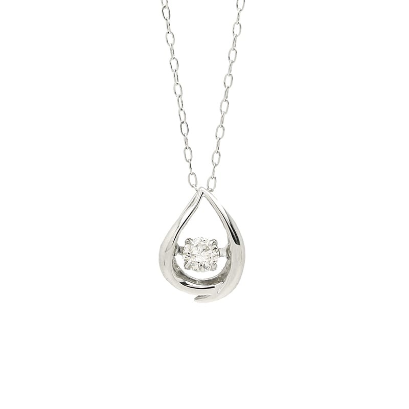 Dancing Stone】 PT プラチナ 0.13ct ダイヤモンド ネックレス 