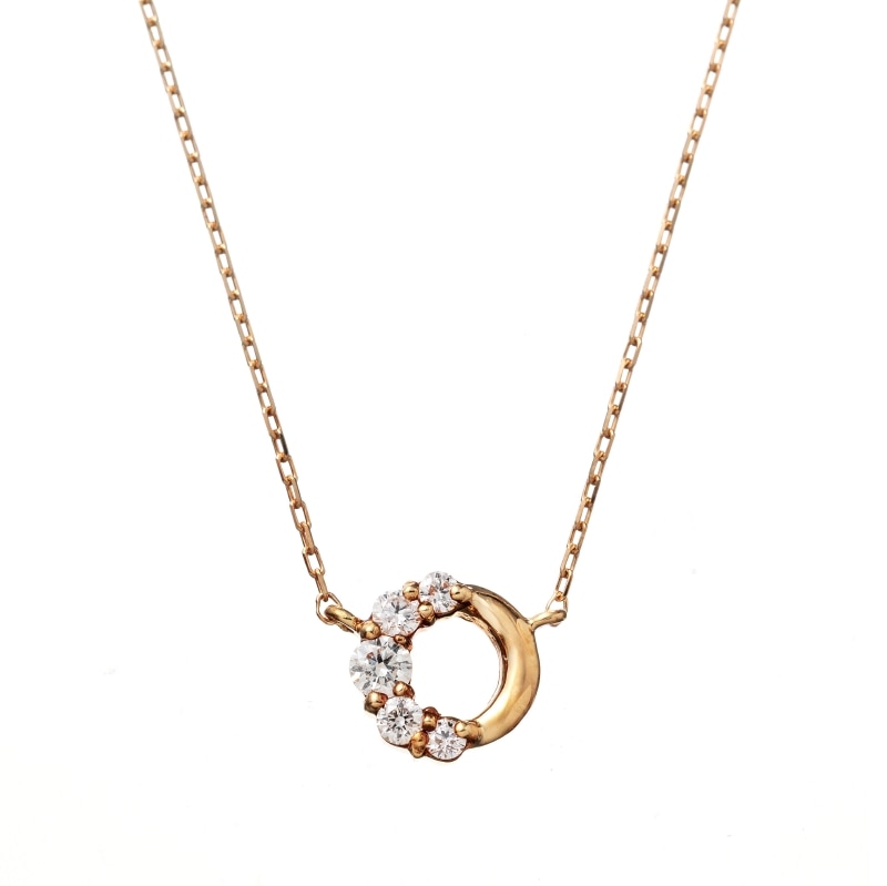 【HEART & CUPID DIAMOND】 K18 YG イエローゴールド 0.08ct ダイヤモンド ネックレス 40cm 1176300035