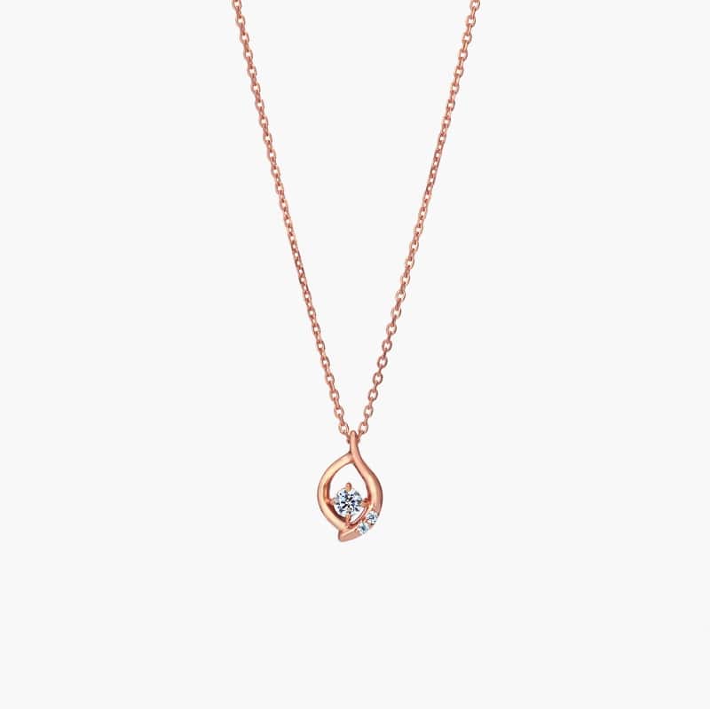 【h&d Jewelry】 ネックレス SWEET SV925 ピンクゴールド CZ 46cm 5175600356