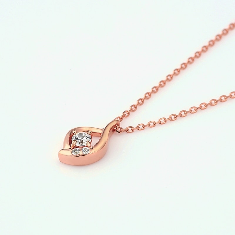 h&d Jewelry】 ネックレス SWEET SV925 ピンクゴールド CZ 46cm