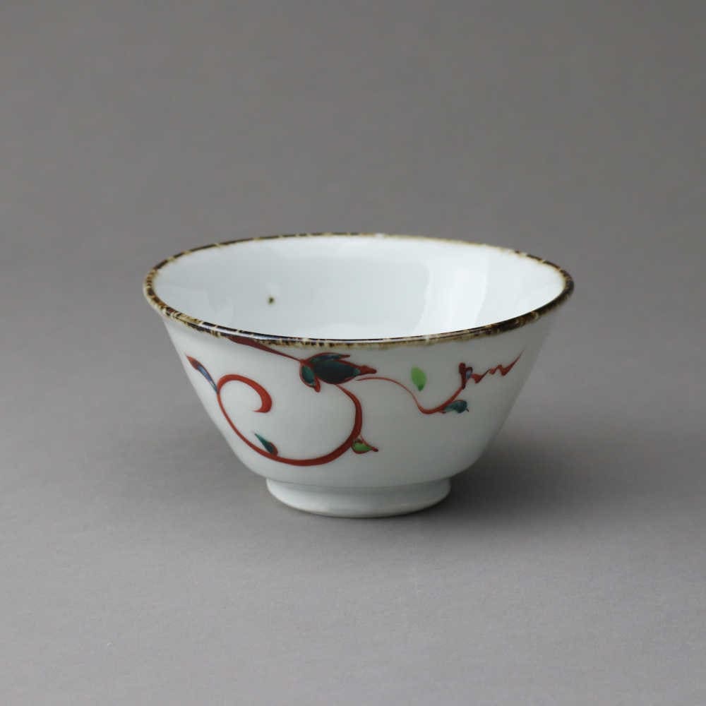 赤絵つる文飯碗 | 窯物作品,飯碗 | 半泥子仙鶴窯 公式オンラインショップ