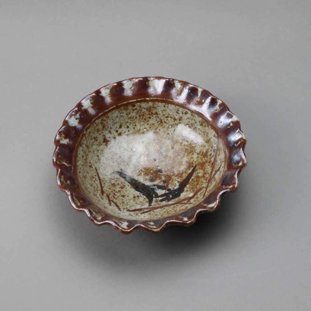 絵唐津草花文波ぶち浅鉢（下田正人） | 作家作品,食器,鉢 | 半泥