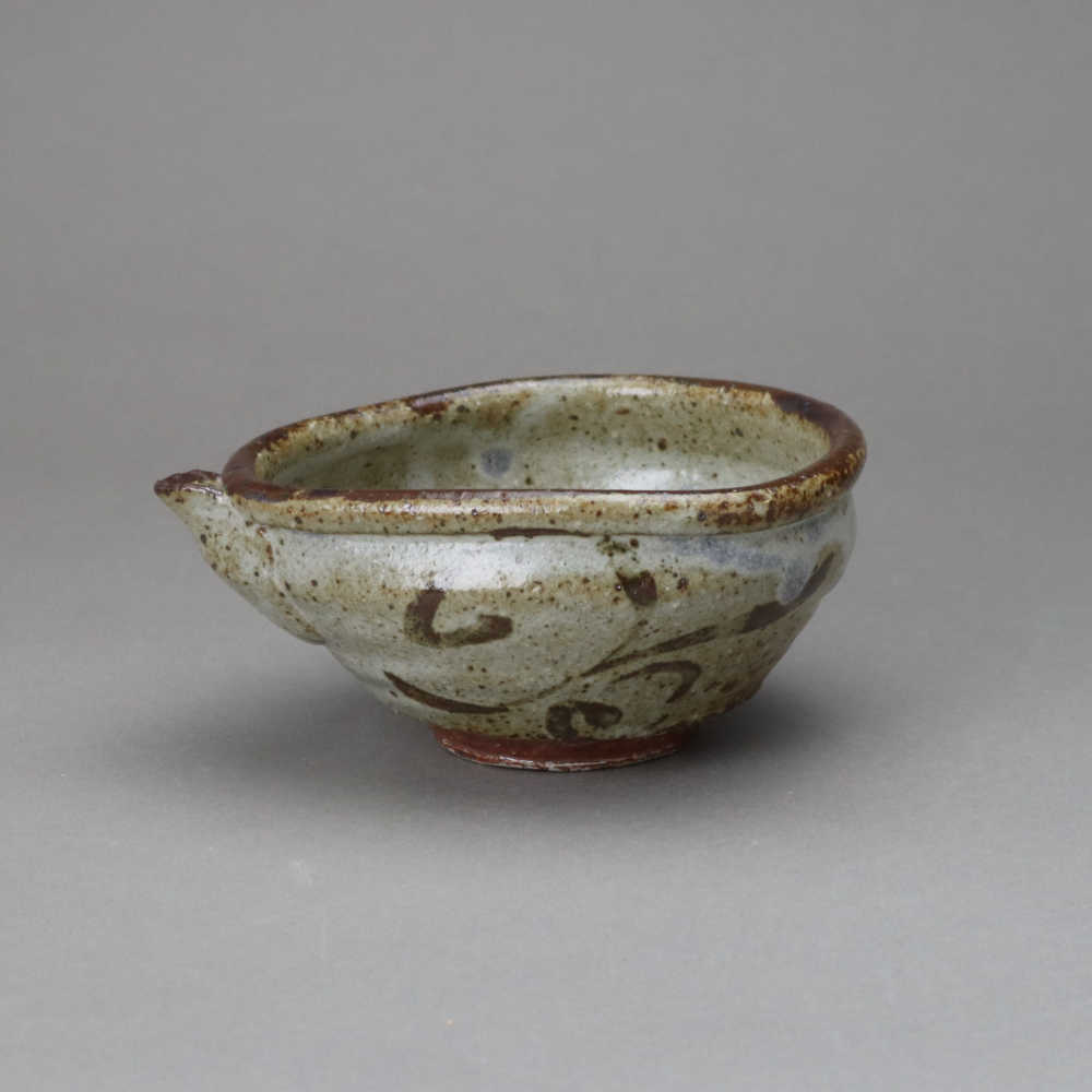 灰被志野ぐい呑 『廣永窯 下田正人』 共箱 師、坪島土平 11