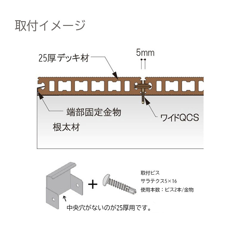 デッキ端部固定金物　低床アイハット鋼ビス固定用　10個