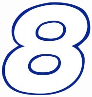 プライスボード用数字　8　／03-003BW-8|プライスボード数字|★プライスボード