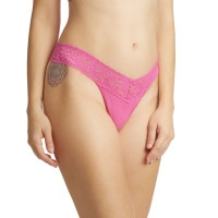 オーガニック コットン ロー ライズ タンガ ウィズ レース (ワイルド ピンク)