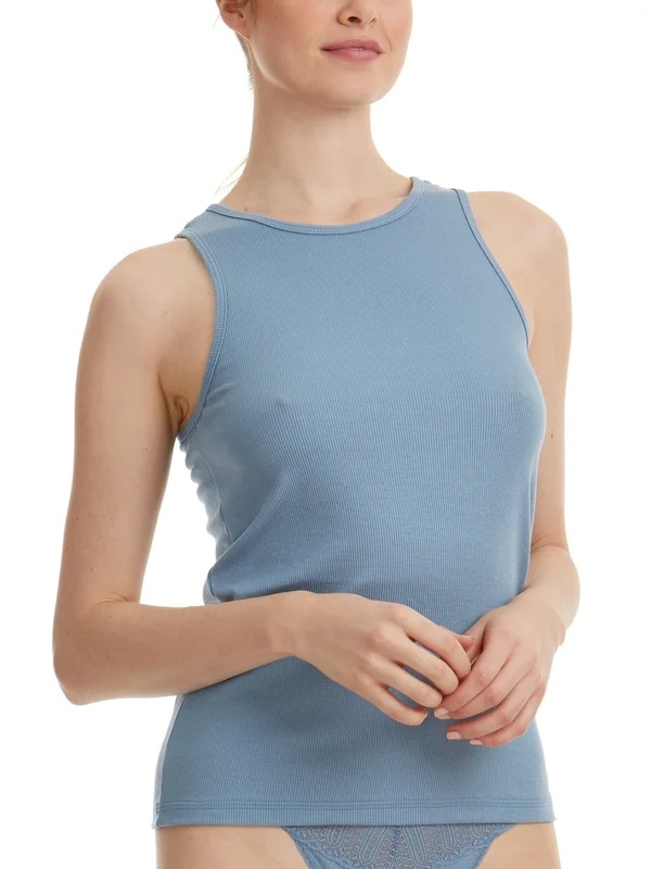 エコ リブ タンクトップ (ビンテージブルー)
