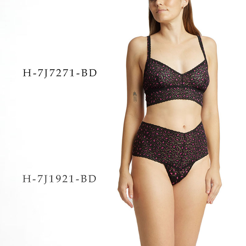 hanky panky クラシック レオパード クロスオーバー ブラジャー クラシック レオパード クロスオーバー ブラジャー (ブラウン