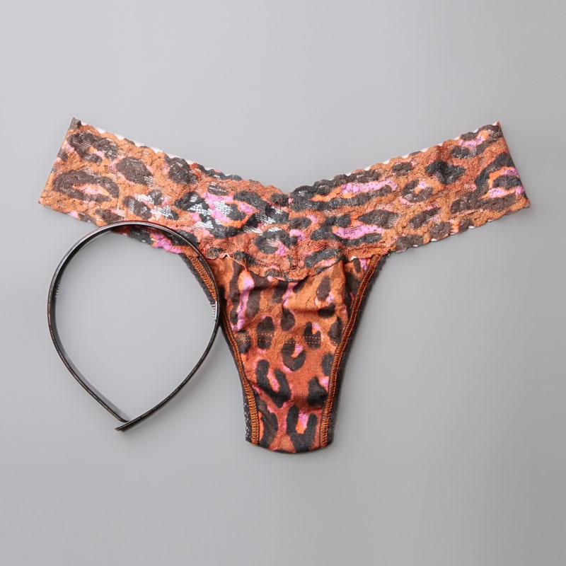 【hanky panky×FRANCE Luxe】1/2 ウルトラコンフォート ヘッドバンド & プリンテッド ロー ライズ タンガ (スローバック)