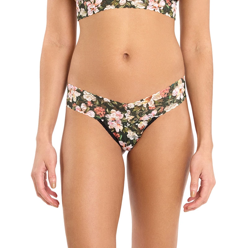プリンテッド シグニチャー レース ロー ライズ タンガ (ダークルーム ブルームス)