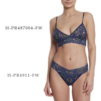 プリンテッド パッドブラジャー - ロー ライズ タンガ セットアップ (フィールド デイ)