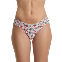 プリンテッド シグニチャー レース ロー ライズ タンガ (キャンディケイン ディライト)