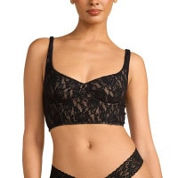 シグニチャー レース アンダーワイヤー クロップド キャミソール (ブラック)