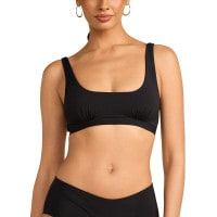 スクエア ネック ビキニ スイム トップ (ブラック)