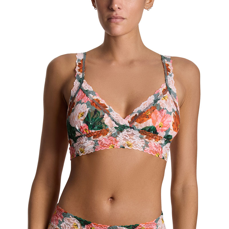 プリンテッド シグニチャー レース クロスオーバー ブラジャー (ペイント ミー ライク)